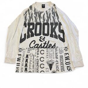 Crooks & Castles White Tee with Black Graphics